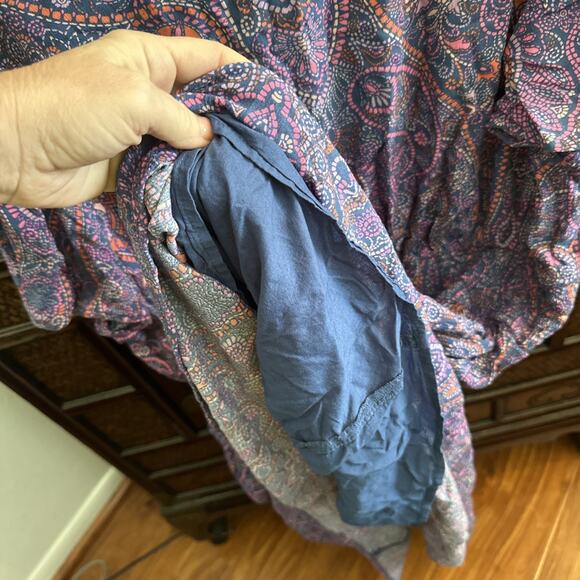 Terra & Sky‎ Women Dress Plus Size Surplice Midi Blue Paisley Size 2X 20w-22w - Picture 8 of 8